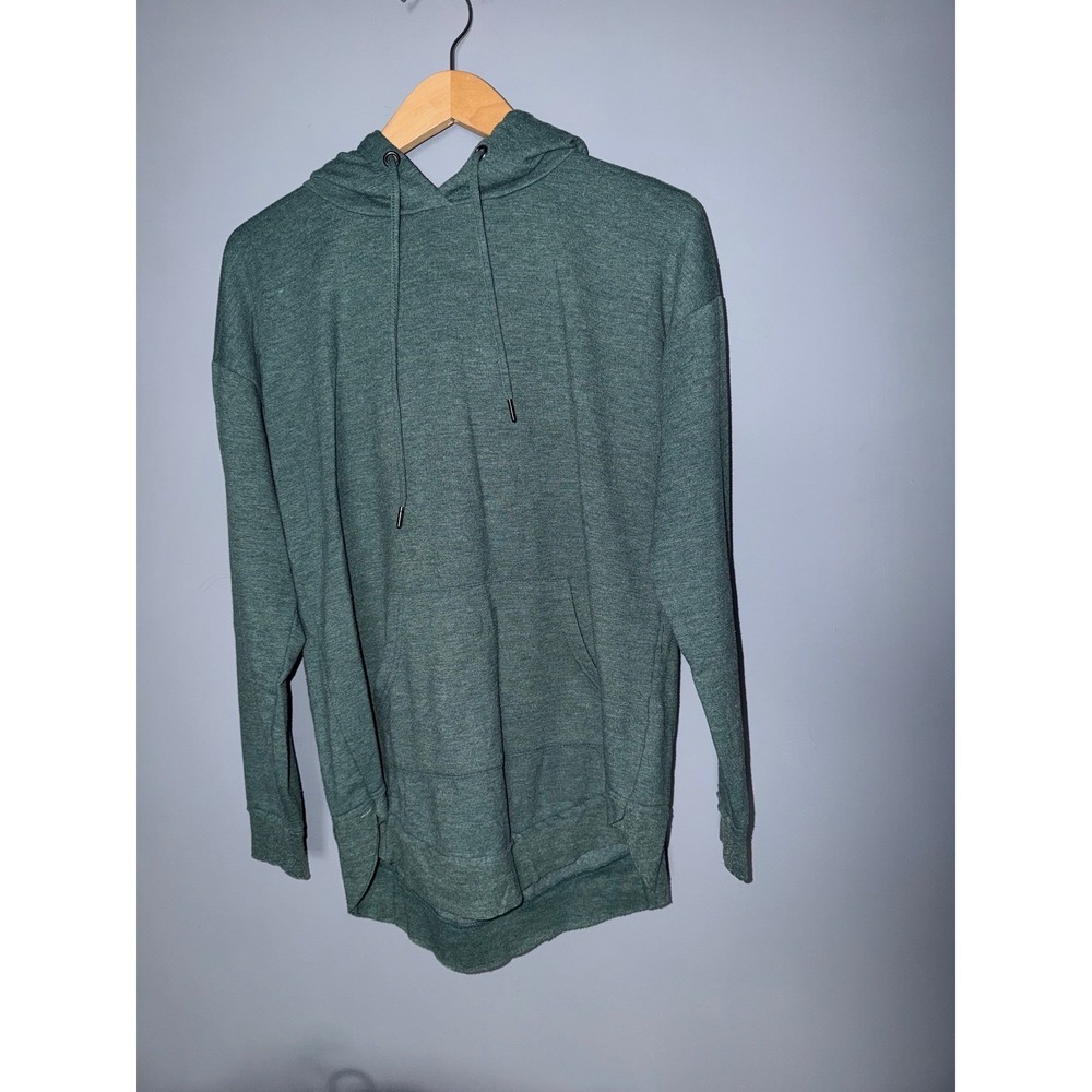 Maurices‎ Heather Green Plaid Lined Hooded Pullover Sweatshirt Medium